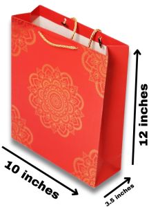 Festive Red and Gold Foil Gift Bag