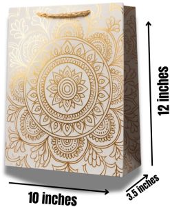 Gold Foil Mandala Paper Gift Bag
