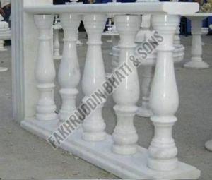 Polished Marble Railing Pillar, Shape : Cylinder