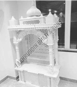 Polished Carved White Marble Temple
