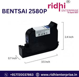 Ridhi Bentsai 2580p Solvent Base 12.7mm Black Ink Cartridge