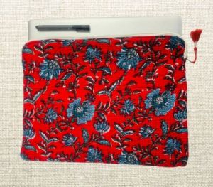 Quilted Cotton Laptop Sleeve 12 X 16 Inches
