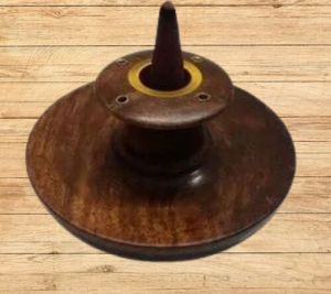 Wooden Coin Shape Dhoopbatti Holder