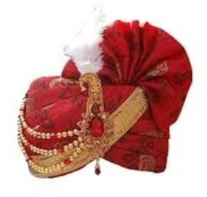 Silk Groom Handmade Safa, Color : Assorted Free Size for Weddings