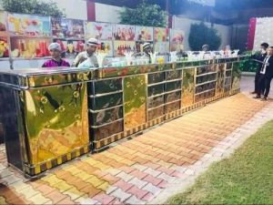 Stainless Steel LED Juice Catering Counter