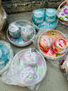 Melamine Multicolor Dining Set with Pichwai Motif Tray, Bowl & Cup