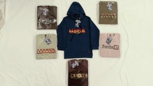 Looper Knit Fabric Boys Printed Lopper Graphic Hoodie