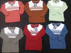 Printed Kids Striped Crewneck T-shirt, Color : Multicolor