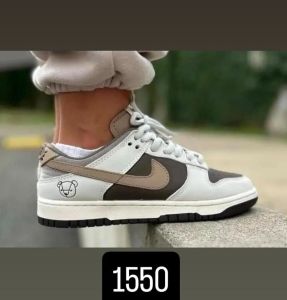 Leather & Rubber Nike Dunk Teddy Casual Sneakers Shoes, Color : White