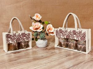 Floret Jute Jar Bag
