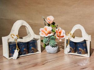 Plain Halter Jute Jar Bag, Handle Type : Loop Handle