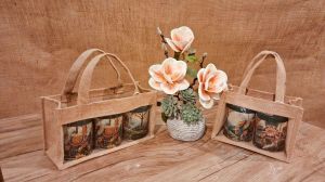 Plain Simple Natural Jute Jar Bag, Technics : Machine Made