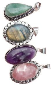 Polished Natural Crystal Gemstone Pendants, Color : Multi Color