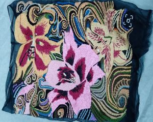 Organza Hand Embroidered Fabric, Brand Name : M.a for Ladies Fashion