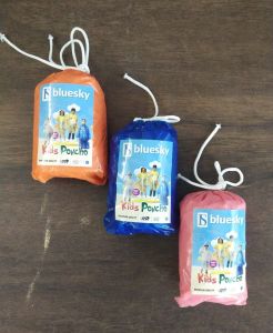 Blue Sky PVC Plain Kids Multilayer Rain Poncho Free Size