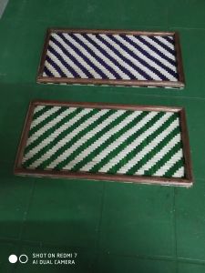 Diagonal Stripe Bamboo Tray Duo