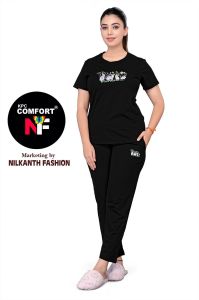 Tenchil Premium T-shirt Pajama Night Suit, Bottom Type : Pants