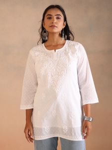 Chikan Embroidered Top