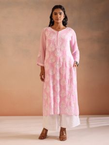 Georgette Chikan Kurtis, Brand Name : KRI Chikankari