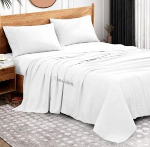100% Egyptian White Cotton Three Piece Bed Sheet Set