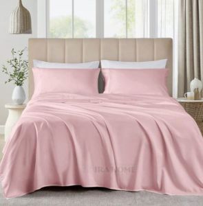 100% Organic Bamboo Rose Pink Three Piece Bed Sheet Set