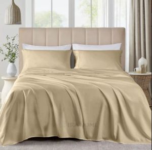 100% Organic Bamboo Taupe Three Piece Bed Sheet Set