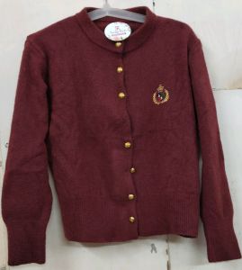 Maroon Ladies Woolen Cardigan
