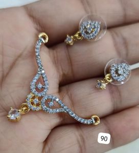 Diamond Mangalsutra 10mm Daily Wear, Outer Material : Silver