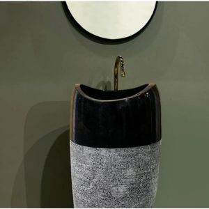 3 Feet Floor Mounted Marble Pedestal Wash Basin