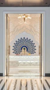 6.5 Feet Inlay White Marble Temple