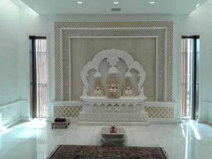 7 Feet Antique White Carved Marble Temple