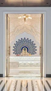 8 Feet Marble Inlay Temple