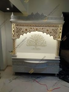 9 Feet Inlay White Marble Temple
