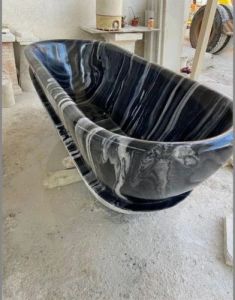 Black Stone Marble Bathtub