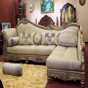 5 Seater L Shape Wooden Sofa