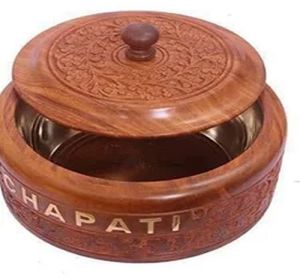 Brown Handicrafts Wooden Chapati Box