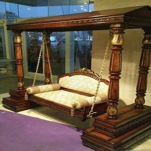 Hand Carved Wooden Jhula Swing