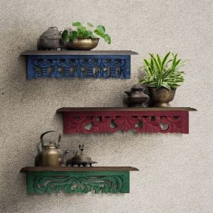 Handcrafted Wooden Wall Shelf