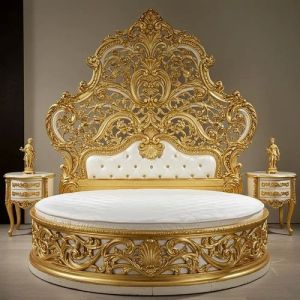 Luxury Carved Wooden Double Bed