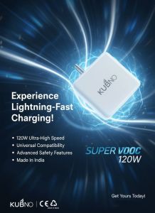 Kubno 120 Watt Charger USB Mobile Data Cable