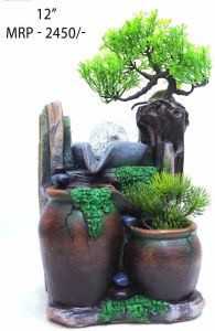 3 Step Polyresin Tree Tabletop Water Fountain