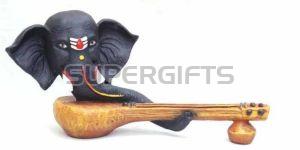 Resin 10 Inch Ganesha Statue, Color : Black ( Base ) for Home Decor