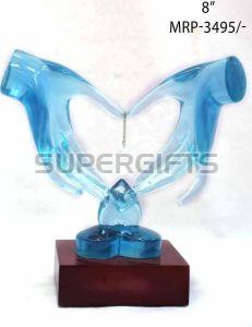 Blye Crystal Hand Trophy