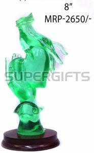 Crystal Hand Heart Trophy, Color : Green