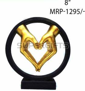 Hand Design Metal Trophy 8 Inch for Award Or Recognition