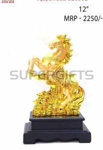 Horse Metal Trophy, Color : White & Golden