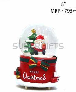 Glass Merry Christmas Globe, Color : Red, Green, White