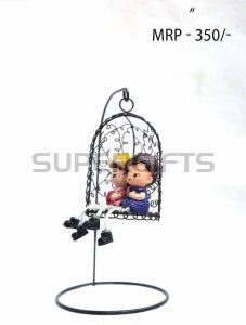 Resin Miniature Couple Swing, Color : Multicolor Small