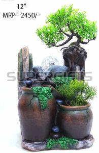 3 Step Polyresin Tree Tabletop Water Fountain
