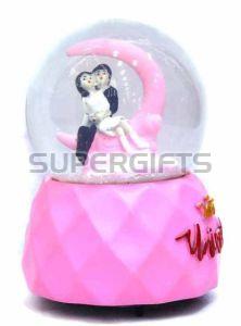 Romantic Couple LED Crystal Globe, Color : Pink ( Base ) for Home Decor